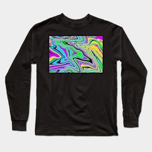 psychedelic abstract color mix Long Sleeve T-Shirt